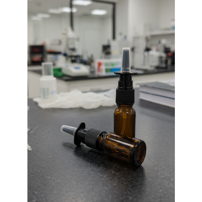 Amber Glass Nasal Spray Bottle (One - 10 mL – 10 Units per Spray)